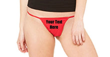 Load image into Gallery viewer, Custom Personalized Designed Thong Bikini For Weddings, Bachlorette Or Gifts