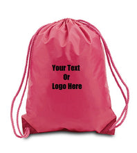 Load image into Gallery viewer, Custom Personalized Drawstring Backpack. Great For School Or College.