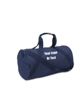 Load image into Gallery viewer, Custom Personalized Barrel Duffel Bag. Great For School Or College.