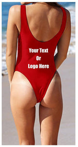 Custom Personalized Designed One Piece Lace Up Bathing Swim Suit