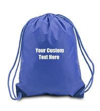 Load image into Gallery viewer, Custom Personalized Drawstring Backpack. Great For School Or College.