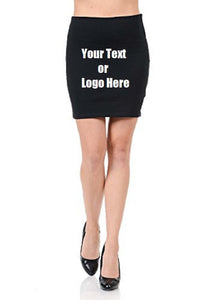 Custom Personalized Designed Women's Solid High Waist Stretch Cotton Span Mini Skirt