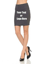 Load image into Gallery viewer, Custom Personalized Designed Women&#39;s Solid High Waist Stretch Cotton Span Mini Skirt