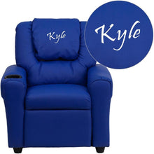 Load image into Gallery viewer, Custom Designed Kids Recliner with Cup Holder and Headrest With Your Personalized Name