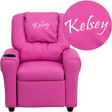 Load image into Gallery viewer, Custom Designed Kids Recliner with Cup Holder and Headrest With Your Personalized Name