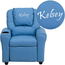 Load image into Gallery viewer, Custom Designed Kids Recliner with Cup Holder and Headrest With Your Personalized Name