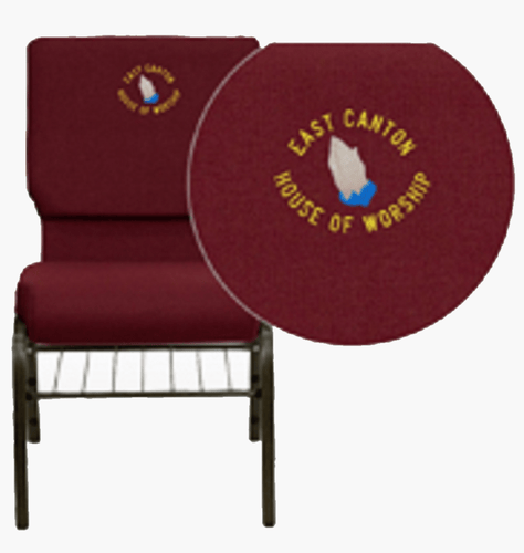 Custom Designed Stacking Church Chair with Personalized Logo and Name